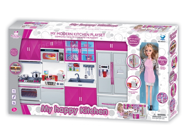 doll kitchen set cartoon